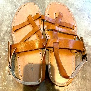 Authentic GREEK gladiator strappy sandals handmade from Greece size 10.